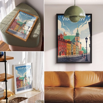 Plakat na płótnie Kolorowe kamienice niebieskie niebo architektura
