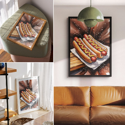 Plakat ścienny Apetyczne hot dogi radosny nowoczesny nastrój