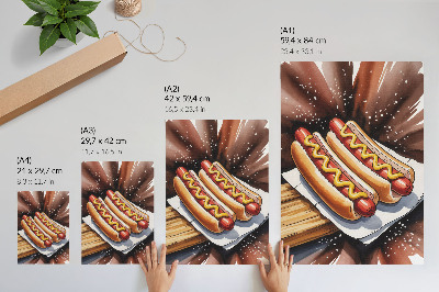Plakat ścienny Apetyczne hot dogi radosny nowoczesny nastrój