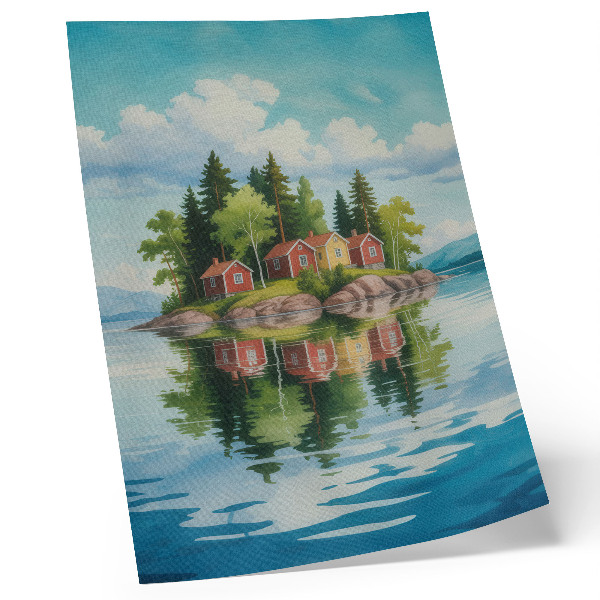 Plakat z teksturą płótna Wyspiarska sielanka