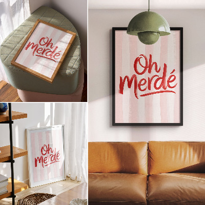 Plakat na płótnie Czerwone litery na pastelowym tle