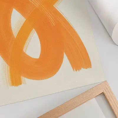 Nowoczesna grafika na płótnie abstrakcyjne pomarańczowe pociągnięcia pędzla