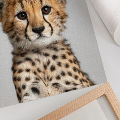 Plakat ścienny Uroczy gepard minimalistyczne tło delikatność