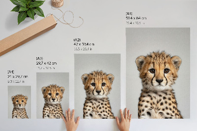 Plakat ścienny Uroczy gepard minimalistyczne tło delikatność