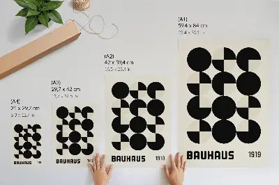 Plakat ścienny z motywem geometrycznych form w stylu nowoczesnym i minimalistycznym