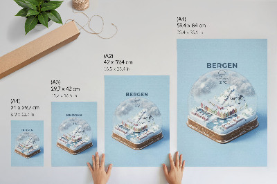 Nowoczesna grafika na płótnie Kula śniegowa Bergen