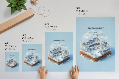 Nowoczesna grafika na płótnie Kula śniegowa Luksemburg