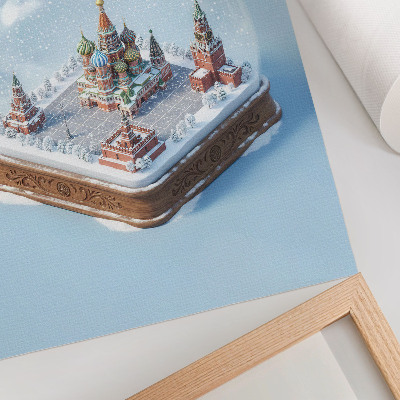 Plakat z teksturą płótna Kula śniegowa Moskwa