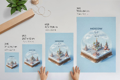 Plakat z teksturą płótna Kula śniegowa Moskwa