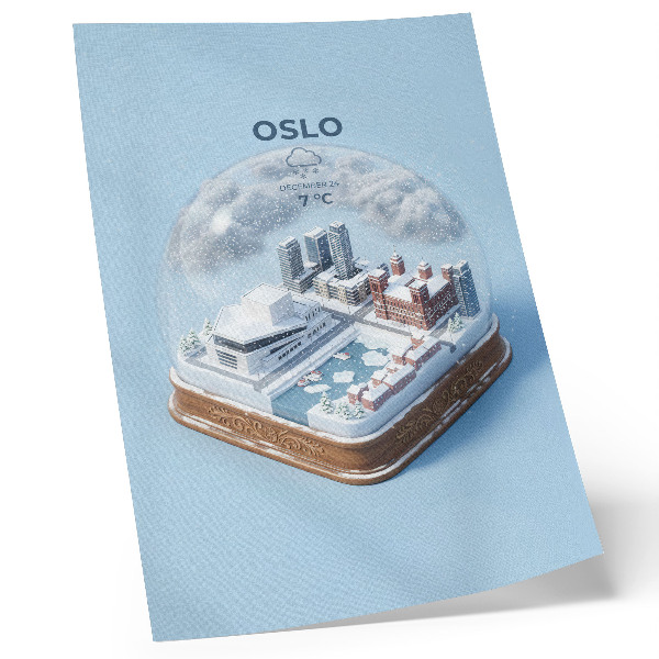Plakat ścienny Kula śniegowa Oslo
