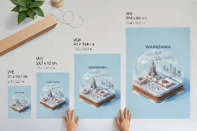 Plakat na płótnie zimowa architektura Warszawy z motywem szklanej kuli