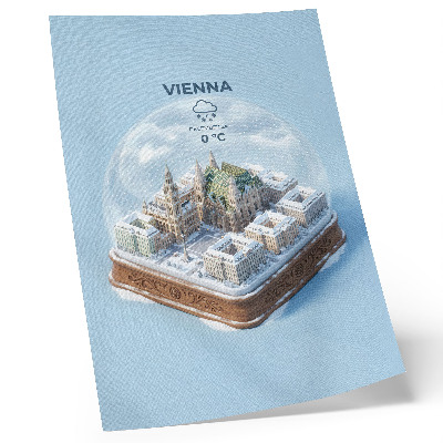 Plakat ścienny Miniaturowa panorama Wiednia w szklanej kuli