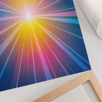 Nowoczesna grafika na płótnie Energetyczne barwy promienie centralny punkt