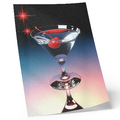 Nowoczesna grafika na płótnie Kieliszek koktajlowy elegancja czerwona wisienka