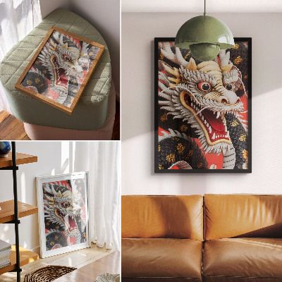 Plakat ścienny Dekoracyjny smok z misternymi detalami
