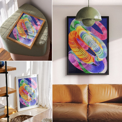 Nowoczesna grafika na płótnie Kolorowe spirale w stylu abstrakcyjnym