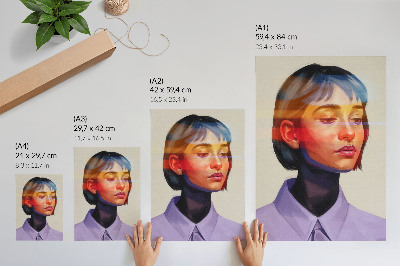 Plakat z teksturą płótna Kolorowy portret