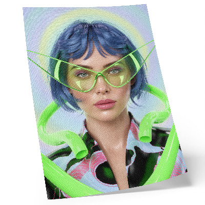 Plakat ścienny Futurystyczny portret kobiety z energią koloru
