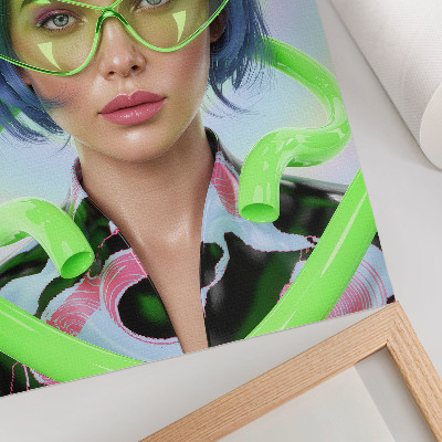 Plakat ścienny Futurystyczny portret kobiety z energią koloru