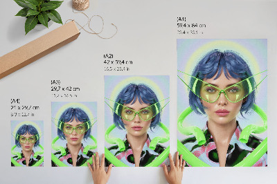 Plakat ścienny Futurystyczny portret kobiety z energią koloru