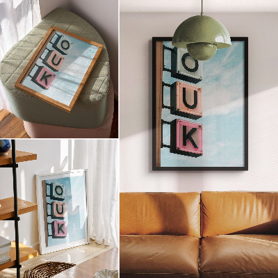 Nowoczesna grafika na płótnie Neonowe litery pastelowe kolory nowoczesność