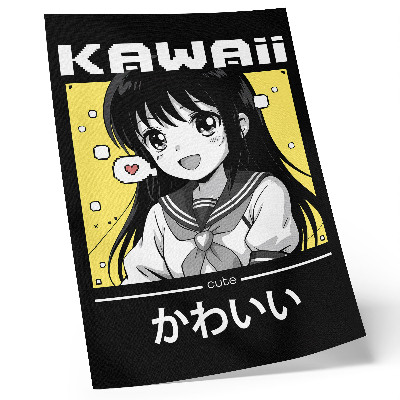Plakat z teksturą płótna Kawai anime