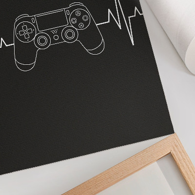 Plakat ścienny Minimalistyczny motyw gamingu czarne i białe serce