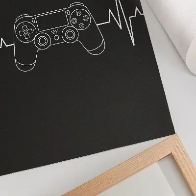 Plakat ścienny minimalistyczny motyw gamingu z czarno-białym sercem