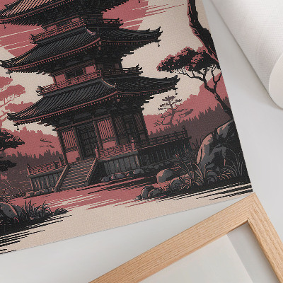 Plakat ścienny Orientalna pagoda natura drzewa harmonia estetyka