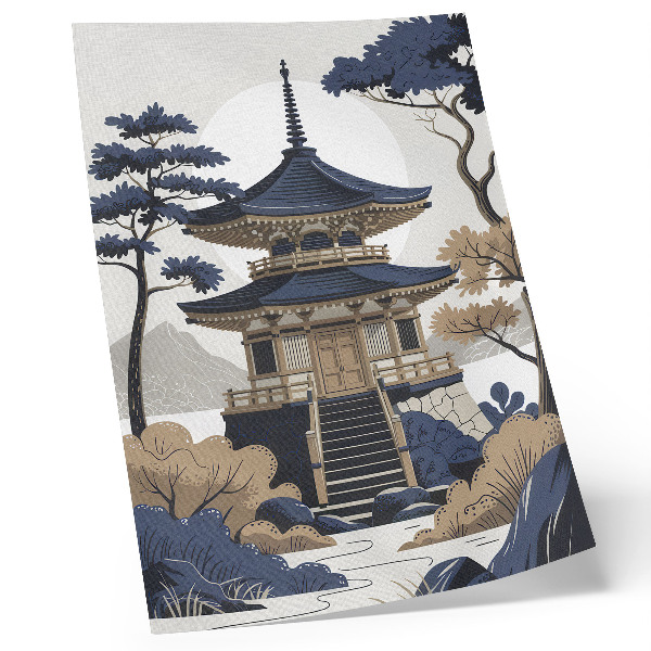 Plakat ścienny Pagoda drzewo góra spokój harmonia