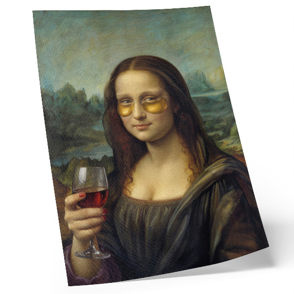 Plakat ścienny Żółte okulary czerwone wino renesansowy portret