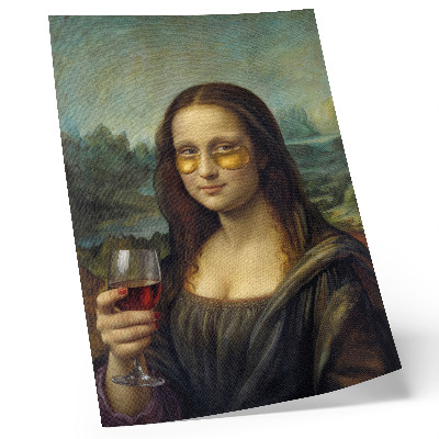 Plakat ścienny Żółte okulary czerwone wino renesansowy portret