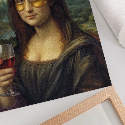 Plakat ścienny Żółte okulary czerwone wino renesansowy portret