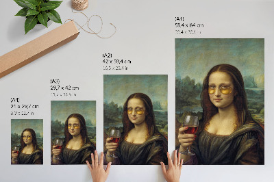 Plakat ścienny Żółte okulary czerwone wino renesansowy portret