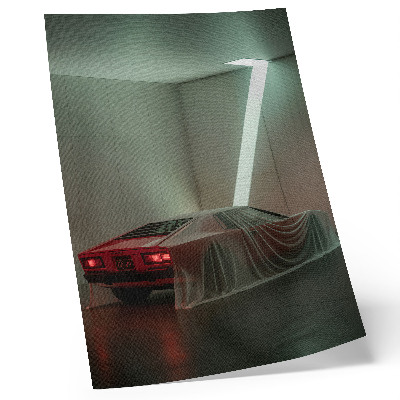 Plakat z teksturą płótna Klasyczny samochód światło minimalizm elegancja
