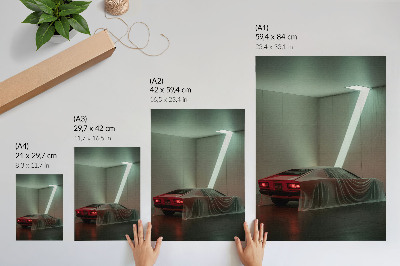 Plakat z teksturą płótna Klasyczny samochód światło minimalizm elegancja