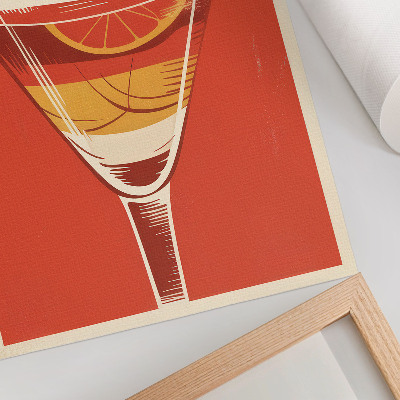 Plakat z teksturą płótna Styl retro koktajl grafika elegancja nostalgią