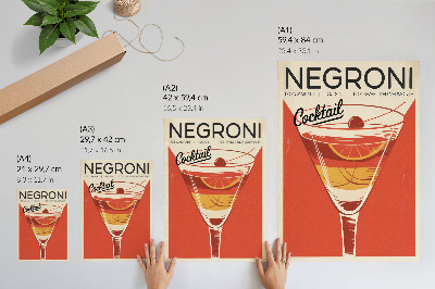Plakat z teksturą płótna Styl retro koktajl grafika elegancja nostalgią