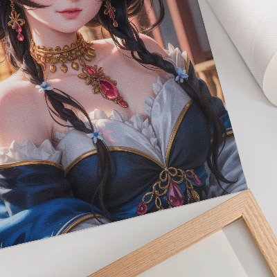 Nowoczesna grafika na płótnie Fantazyjny portret kobiety z biżuterią