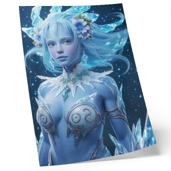 Plakat na płótnie Fantastyczny klimat magiczna postać lodowe kryształy