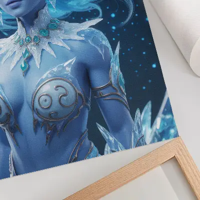Plakat na płótnie z motywem magicznej postaci wśród lodowych kryształów
