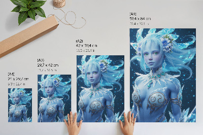 Plakat na płótnie Fantastyczny klimat magiczna postać lodowe kryształy