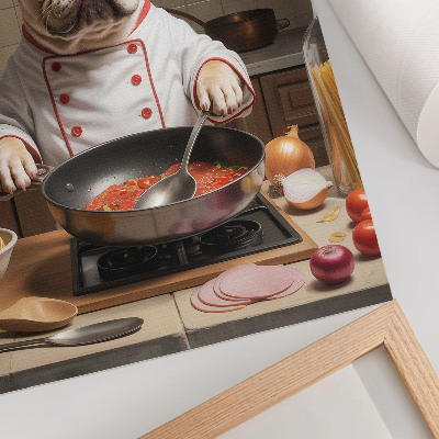Plakat na płótnie Bulldog w kuchni zabawny styl surrealistyczny