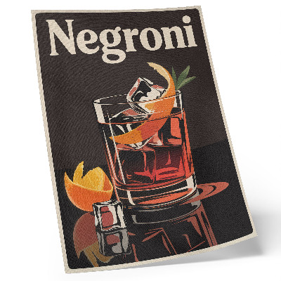 Plakat ścienny Drink z lodem i pomarańczowa skórka