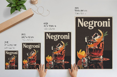 Plakat ścienny Drink z lodem i pomarańczowa skórka