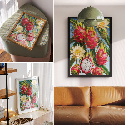 Plakat ścienny Egzotyczne owoce kaktusy niebo jasne kolory