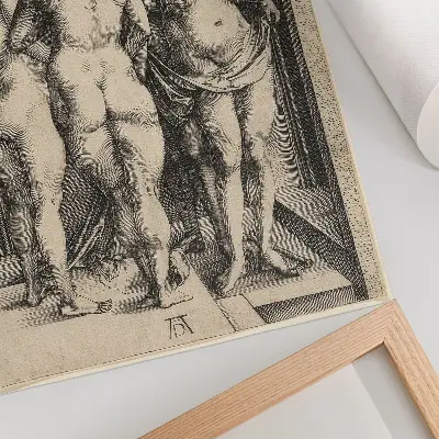 Cztery nagie kobiety autorstwa Albrechta Dürera plakat z teksturą płótna