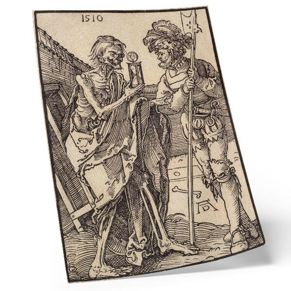 Plakat ścienny Śmierć i Lansquenet (1510) autorstwa Albrechta Dürera