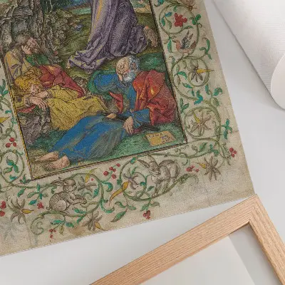 Chrystus na Górze Oliwnej (1508 i lata 80. XVI w.) autorstwa Albrechta Dürera i Georga Macka Starszego plakat z teksturą płótna