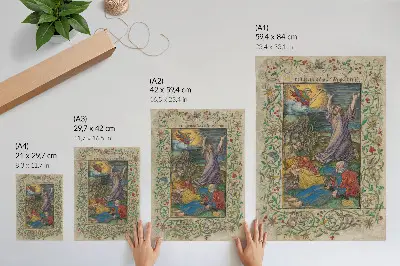 Chrystus na Górze Oliwnej (1508 i lata 80. XVI w.) autorstwa Albrechta Dürera i Georga Macka Starszego plakat z teksturą płótna